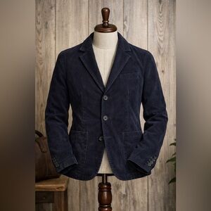 Lands' End Navy Corduroy Blazer Size 14 Women's Jacket